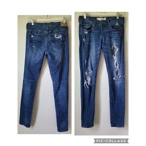 Women Abercrombie & Fitch Jeans Perfect Stretch 28 x 35 ( 29 x 32.5 ) Distressed